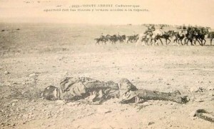 El cadáver de un soldado español.